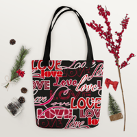 Image 2 of Christian Tote Bag, Love Tote Bag, Christian Gift, Back To School Bag, Gift for Her, 