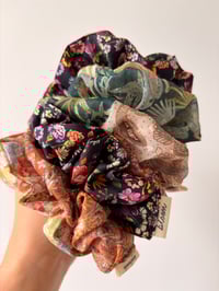 Image 2 of Black floral scrunchie 
