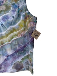 Image 5 of ♻️ UPCYCLED XXL Stretch Knit V-neck Tank in Earthy Geode Ice Dye