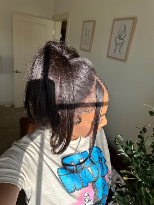 Image of 20 inch 13x6 YAKI STRAIGHT wig with KINKY BACK BABY HAIRS 