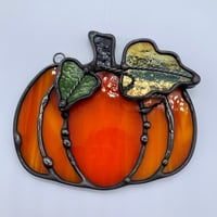 Image 2 of Bright Orange Pumpkin Suncatcher 