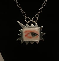 Image 1 of Porcelain and Sterling Eye Necklace