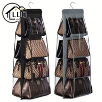 Image 1 of 1pc LDQ Multi-Layer Handbag Organizer with 8 Pockets - Foldable Oxford Cloth Hanging Storage Rack, S