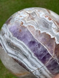 Image 9 of Large Amethyst With Mexican Lace Agate Sphere Statement Piece #449