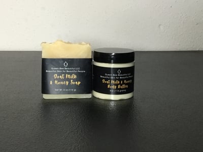 Image of Goat Milk & Honey Soap and Body Butter Set w/ soap saver included