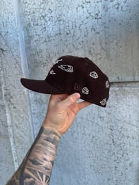 Image 3 of ORANGE BRIM BROWN CHINA SKY  MIAMI MARLINS CUSTOM FITTED CAP