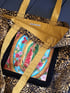  shoulder bag in leopard fabric with Virgin of Guadalupe patch and black or gold fringing Image 7