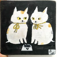 Image 3 of Original painting on wood-kitty kitty 