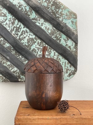 Image of WOODEN ACORN CONTAINER