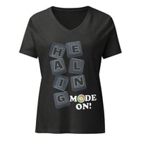Image 5 of Women’s relaxed HEALING MODE v-neck t-shirt