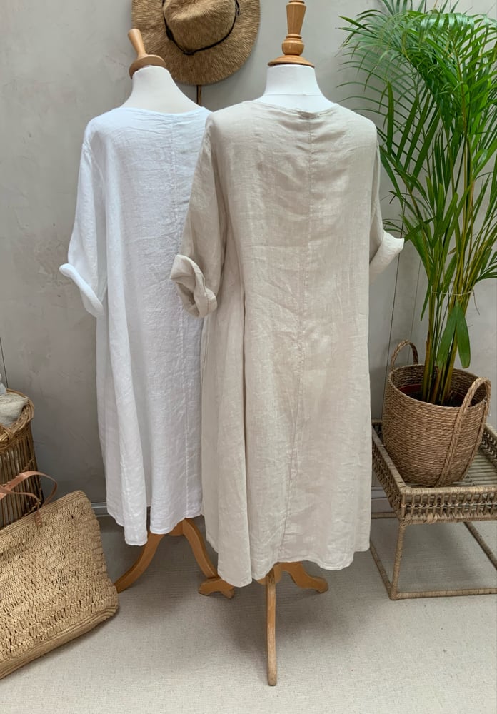 Image of Robe En Lin Alizé Beige