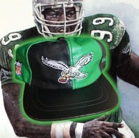 Image 1 of 💎ViNTaGe 💎 PHiLaDeLPHia EaGLeS 🦅 LeaTHeR SNaPBaCK Hat 🧢 