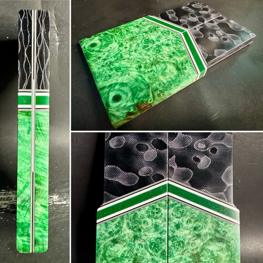 Image of Raffir Noble Wasp & Box Elder Burl Segmented Knife Scales