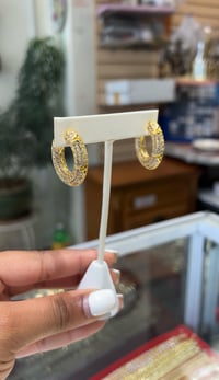 Image 1 of Diamond LV Hoops 