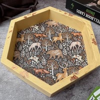Image 5 of Brown Woodland Print Hexagon Dice Tray