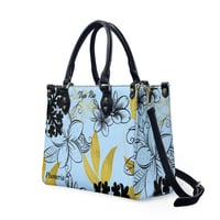 Image 2 of Women's PU Leather Plumeria Pastel Print Handbag