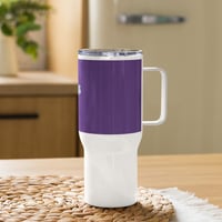 Image 2 of Travel mug with a handle (Jesus Cross on Purple)