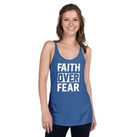 Image 5 of Faith Over Fear Women's Triblend Racerback (10 Colors)