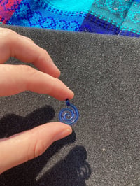 Image 3 of Small Cobalt Blue Spiral Pendant 