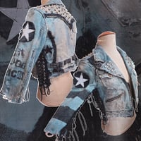 Image 1 of Denim jacket with lacings