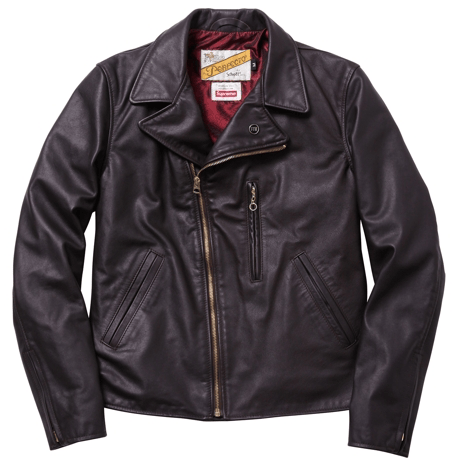 New Supreme x Schott Perfecto Brown Leather Jacket sz L