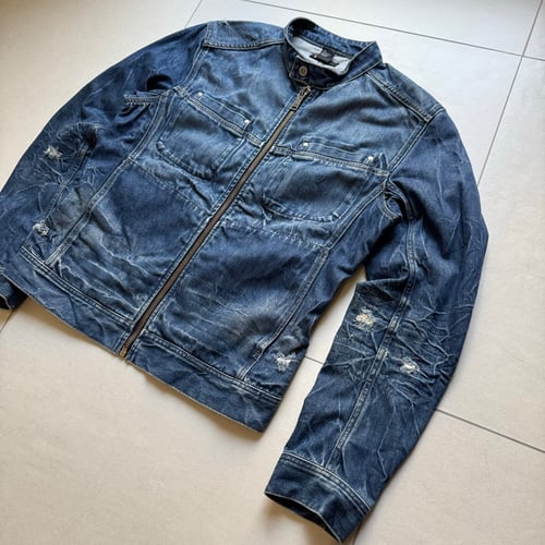 Image of 2000s Diesel Denim Biker Jacket, Size Medium