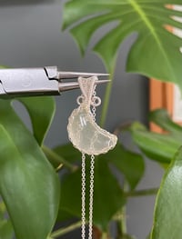 Image 1 of Silver Citrine Moon Crystal Necklace