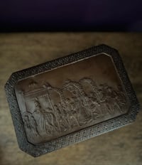 Image 7 of Superbe boîte à bijoux en cuir, soie capitonnée bronze, fin XIXème s.