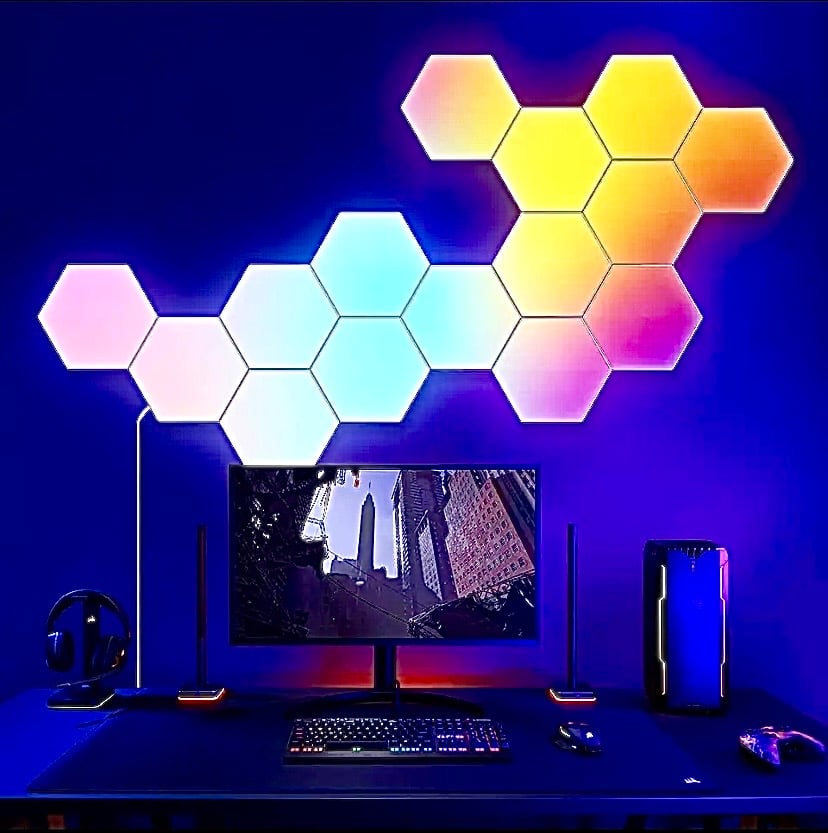 LED Hexagon Detachable WIFI Wall Light Panels RoomAholics