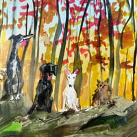 Image 3 of ORIGINAL ARTWORK - Autumn Dogs - 30x30cm