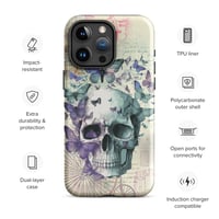 Image 1 of Steampunk Goth Colorful Skull/Butterflies Tough Case for iPhone®