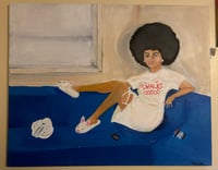 Cleopatra and the blue couch 