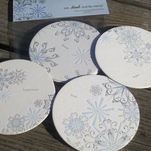 Image of Snowflake Letterpressed Coasters