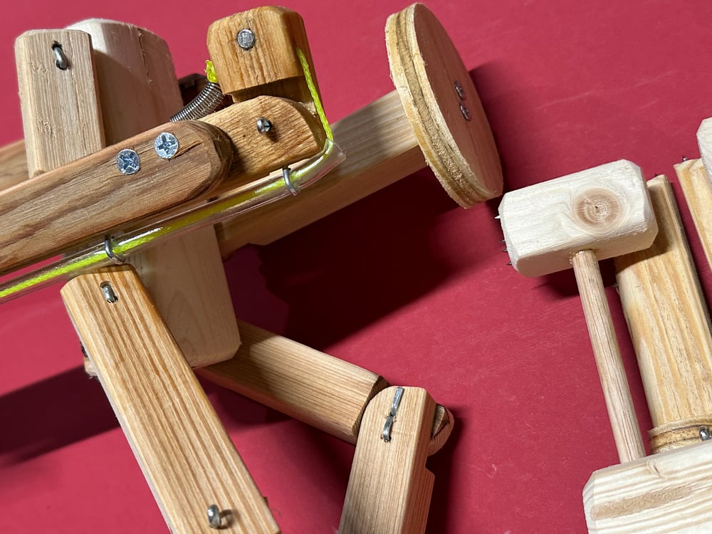 Original Block’em Pop’em WoodBots with weapon set of 4