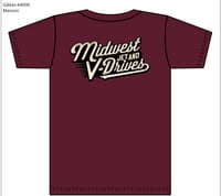 Image 1 of Maroon script logo tee