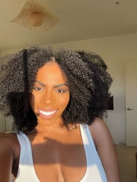 Image 1 of 18 inch KINKY CURLY THIN V-PART WIG