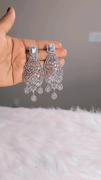 Image 4 of BBE_9109_American Diamond Big Earrings