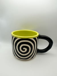 Image 3 of Black + Chartreuse Swirl Mug