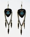 Signature Custom Guitar Pick Earrings (Feathers In Chains)