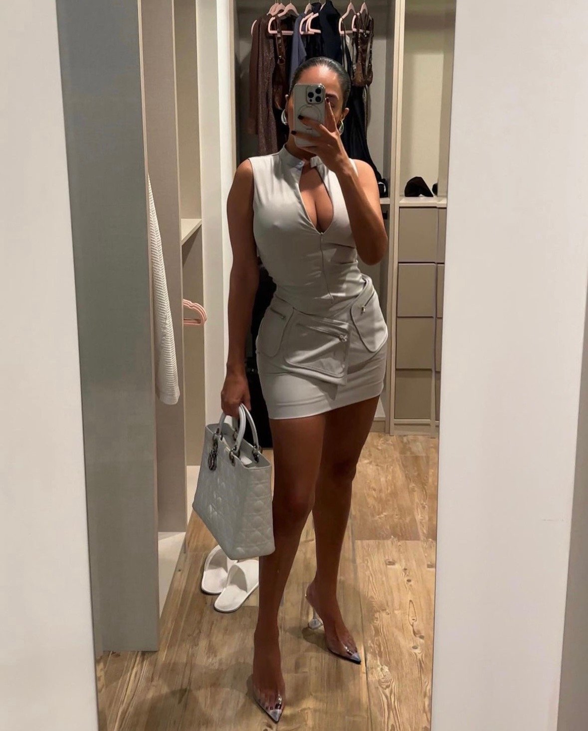 Image of ZARA BELTED SHORT DRESS WITH POCKETS (MEDIUM)