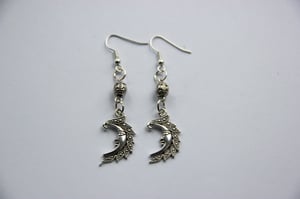 Image of Silver Crescent moon earrings