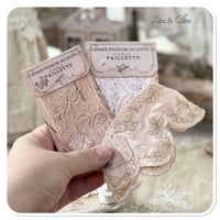 Image 5 of Vintage lace zipper pouch full of vintage french sewing notions