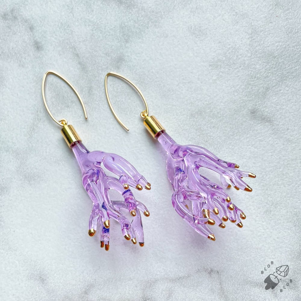 Image of Gold Tipped Lavender Radix Dangles