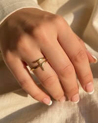 Image 1 of  Golden Cross Adjustable Ring | 18K Gold-Plated