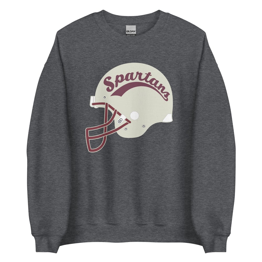 Spartan Retro Helmet (Black & Gray) Crew neck Sweatshirt