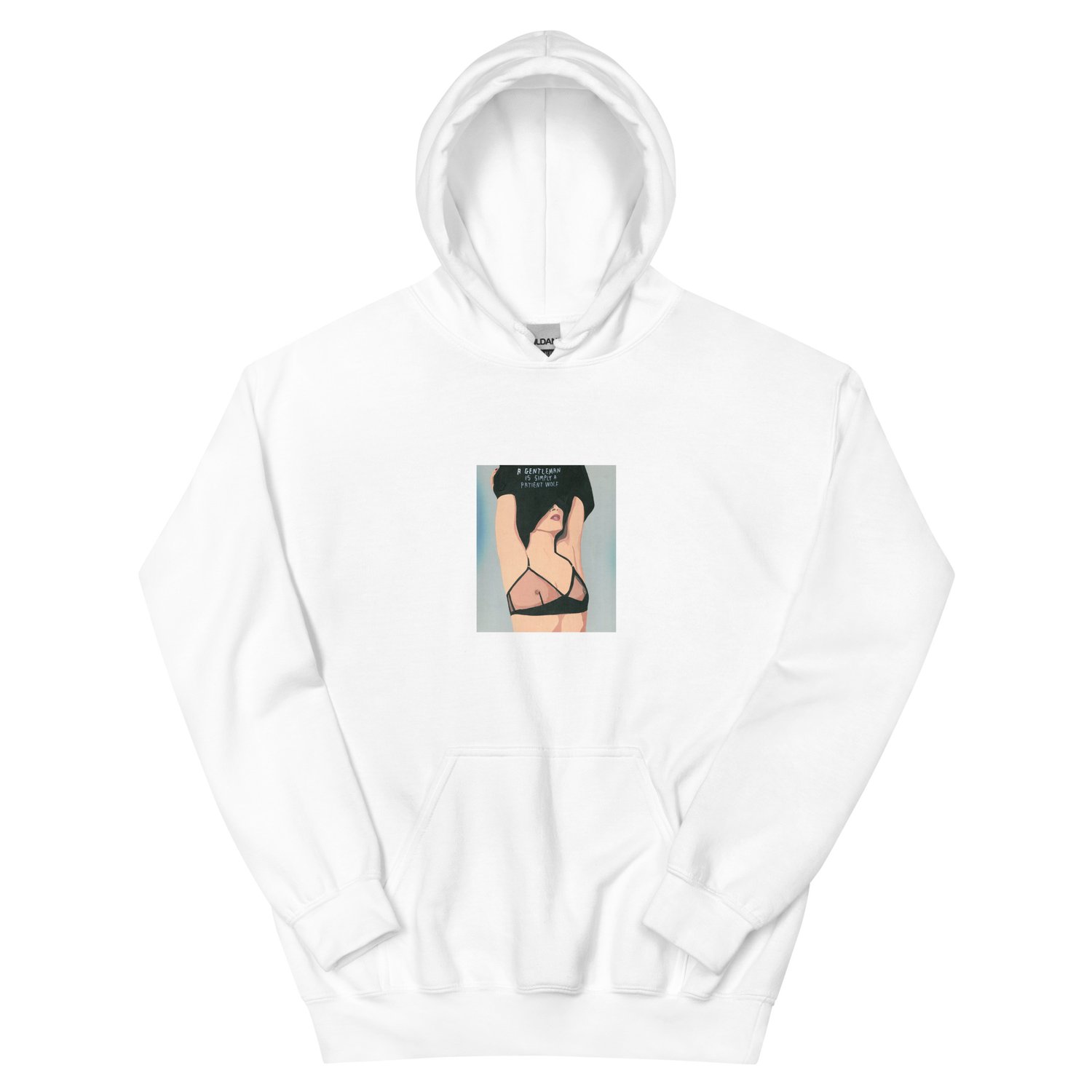 Image of A GENTLEMAN IS SIMPLY A PATIENT WOLF HOODIE