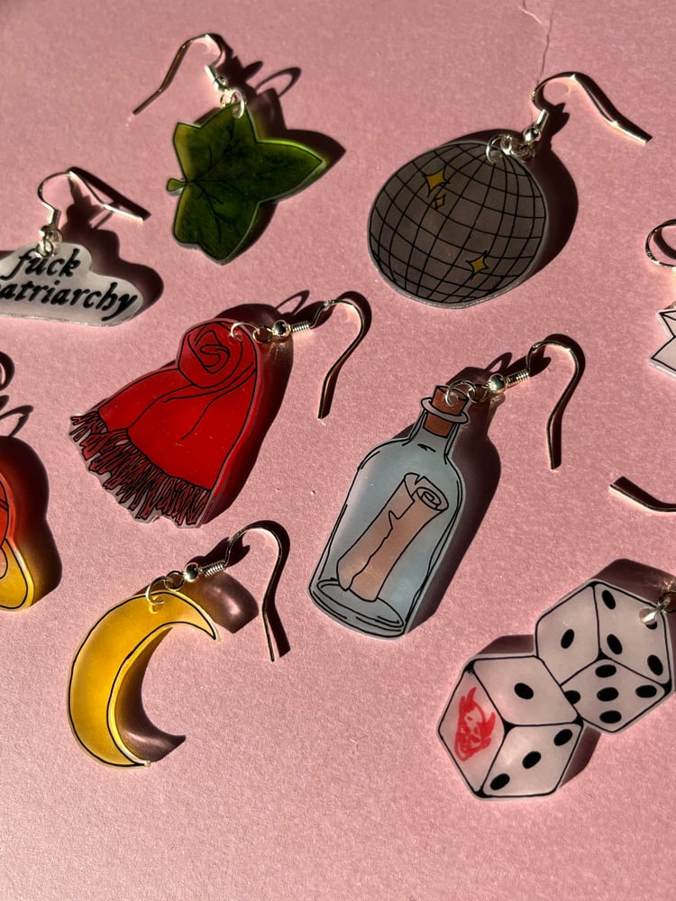 Image of message in a bottle earrings