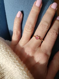 Image 2 of Tiny Flower Heart Ring 