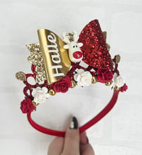 Image 4 of Christmas Bow Personalised Tiara Crown 