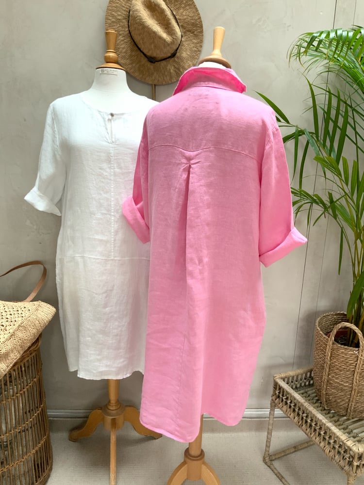 Image of Robe En Lin Daphné Rose Claire